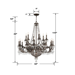 Crystorama - 5169-EB-CL-MWP - 23 Light Chandelier - Vanderbilt - English Bronze