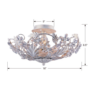 Crystorama - 5316-AW - Six Light Semi Flush Mount - Paris Market - Antique White