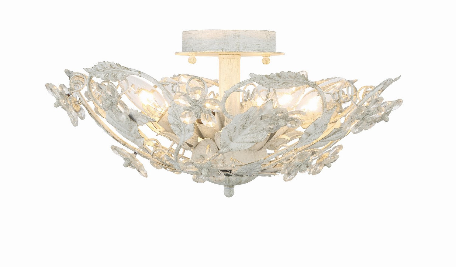 Crystorama - 5316-AW - Six Light Semi Flush Mount - Paris Market - Antique White