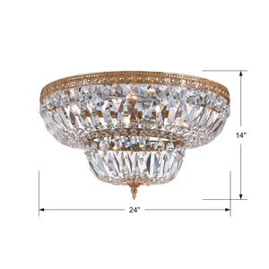 Crystorama - 724-OB-CL-MWP - Six Light Flush Mount - Ceiling Mount - Olde Brass