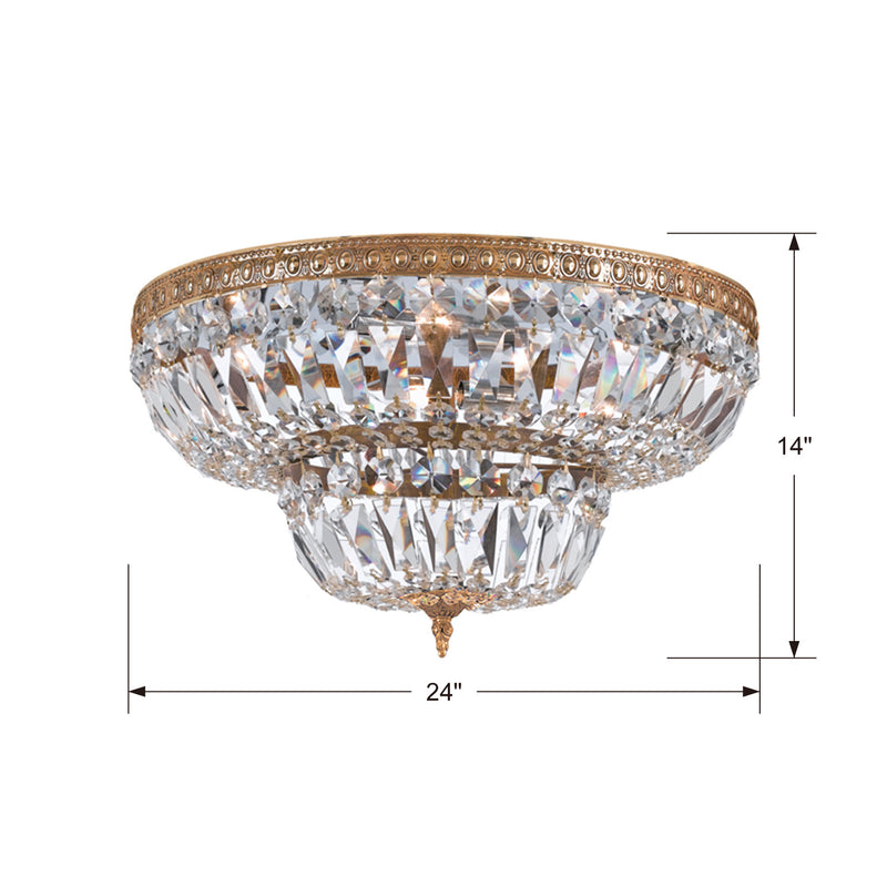 Crystorama - 724-OB-CL-MWP - Six Light Flush Mount - Ceiling Mount - Olde Brass