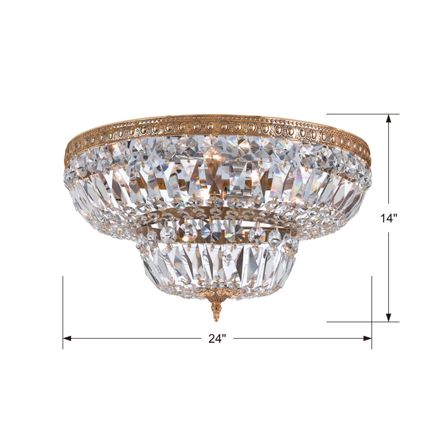 Crystorama - 724-OB-CL-S - Six Light Flush Mount - Ceiling Mount - Olde Brass