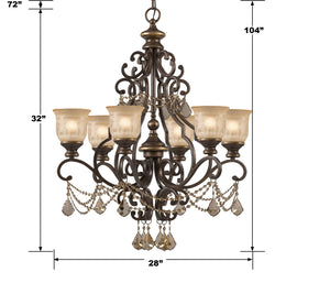 Crystorama - 7516-BU-GT-MWP - Six Light Chandelier - Norwalk - Bronze Umber