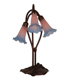 Meyda Tiffany - 14670 - Three Light Accent Lamp - Pink/Blue - Mahogany Bronze