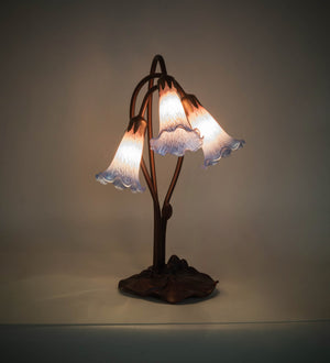 Meyda Tiffany - 14670 - Three Light Accent Lamp - Pink/Blue - Mahogany Bronze