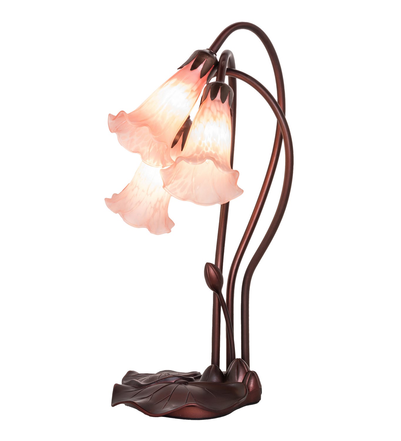 Meyda Tiffany - 14728 - Three Light Accent Lamp - Pink - Mahogany Bronze