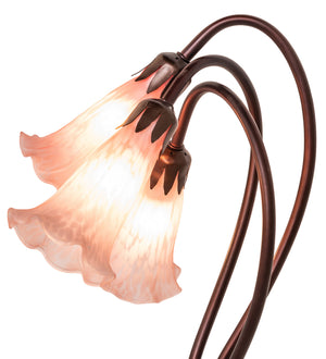 Meyda Tiffany - 14728 - Three Light Accent Lamp - Pink - Mahogany Bronze