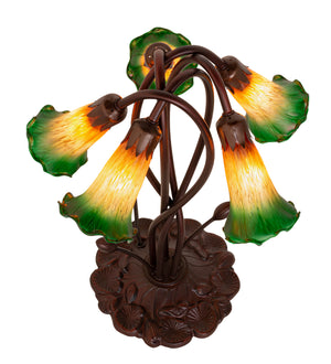 Meyda Tiffany - 14893 - Five Light Accent Lamp - Amber/Green - Mahogany Bronze