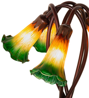 Meyda Tiffany - 14893 - Five Light Accent Lamp - Amber/Green - Mahogany Bronze