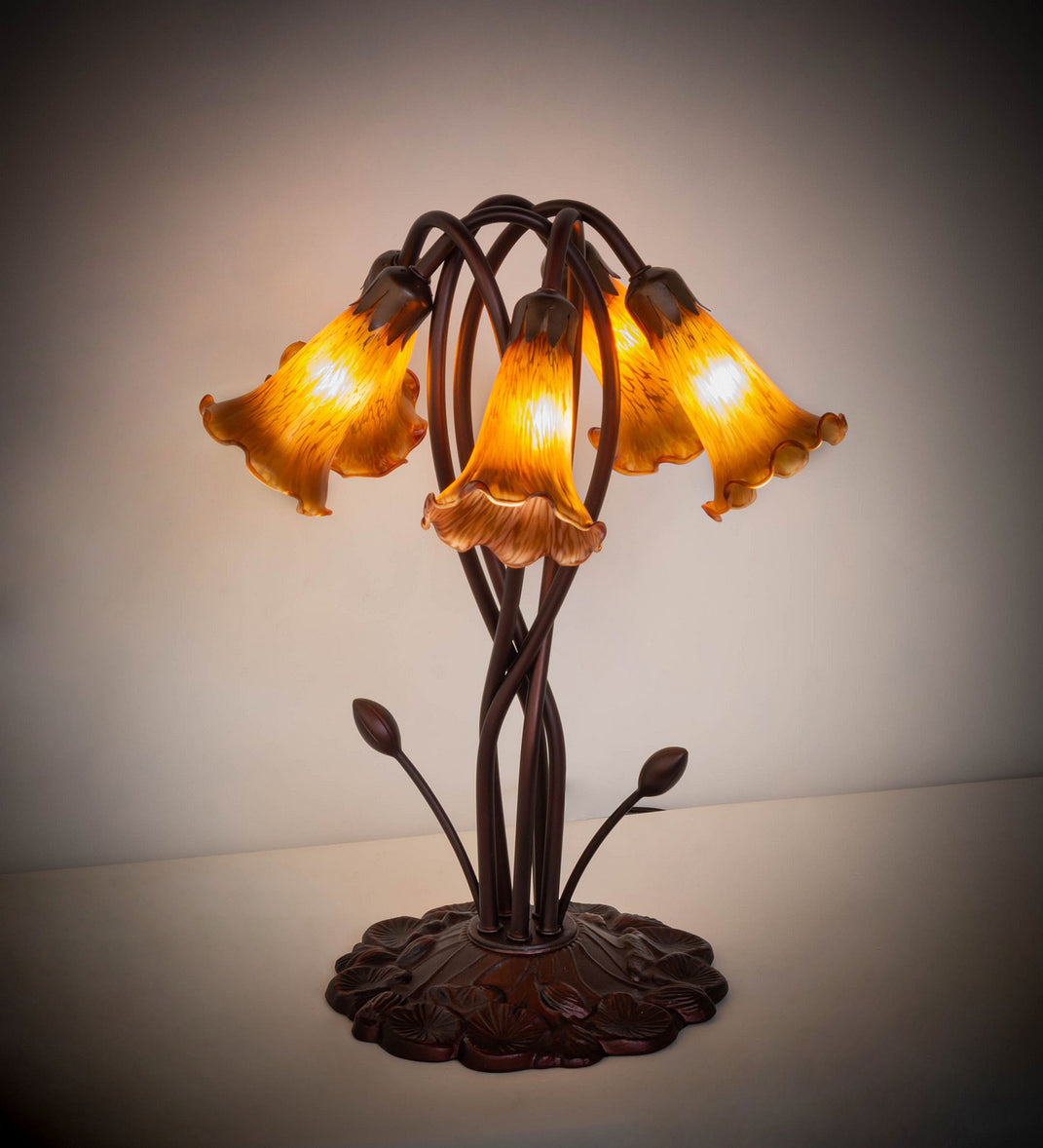 Meyda Tiffany - 14931 - Five Light Accent Lamp - Amber - Mahogany Bronze