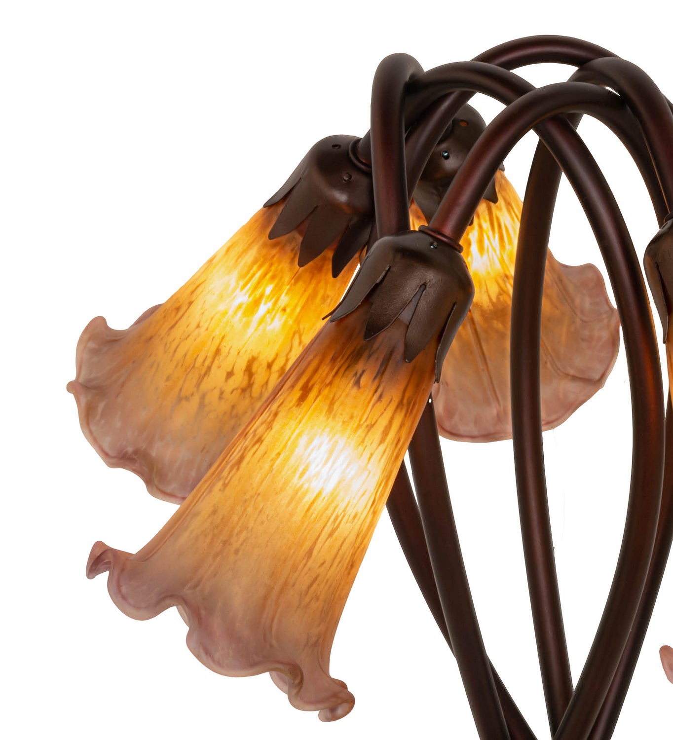 Meyda Tiffany - 14962 - Five Light Accent Lamp - Amber/Purple Pond Lily - Mahogany Bronze