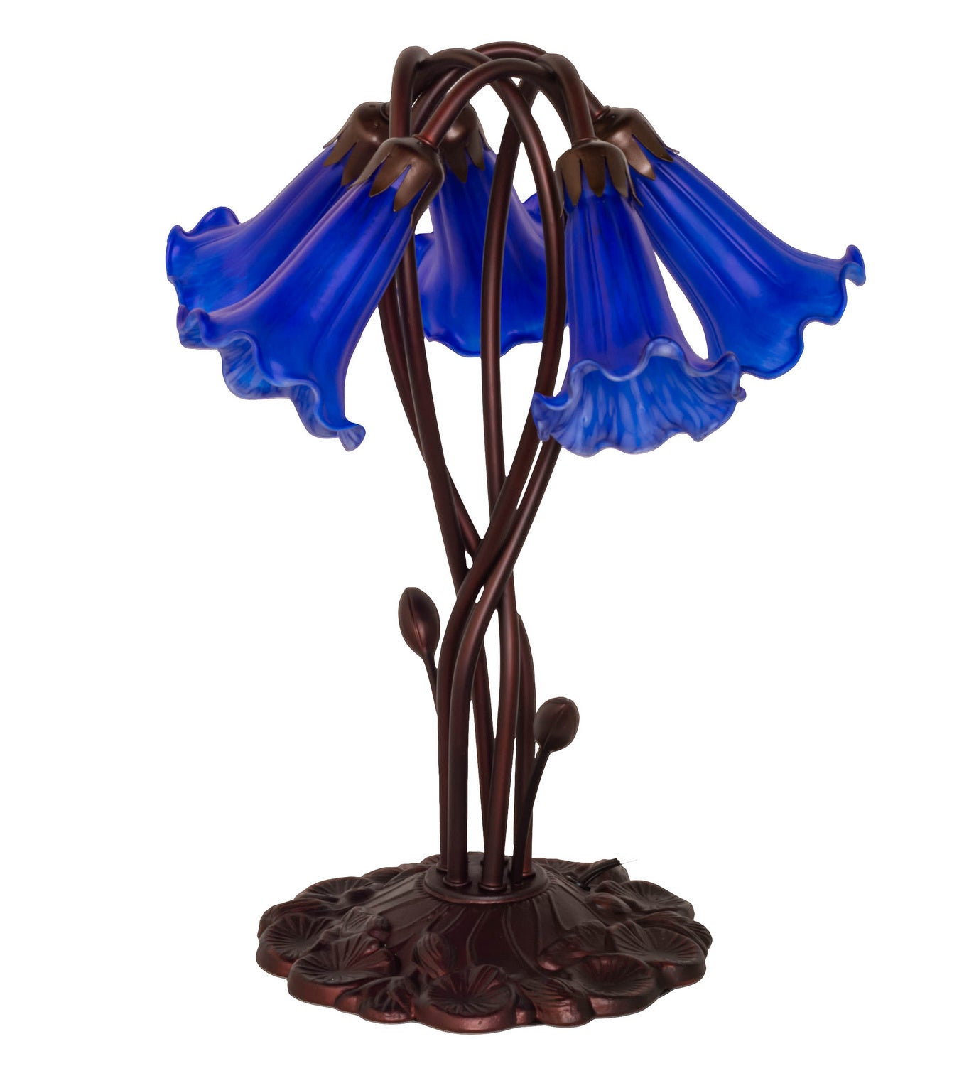 Meyda Tiffany - 14995 - Five Light Accent Lamp - Blue Pond Lily - Mahogany Bronze