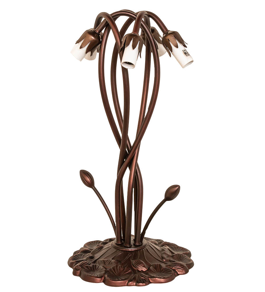 Meyda Tiffany - 14995 - Five Light Accent Lamp - Blue Pond Lily - Mahogany Bronze