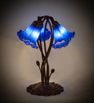 Meyda Tiffany - 14995 - Five Light Accent Lamp - Blue Pond Lily - Mahogany Bronze