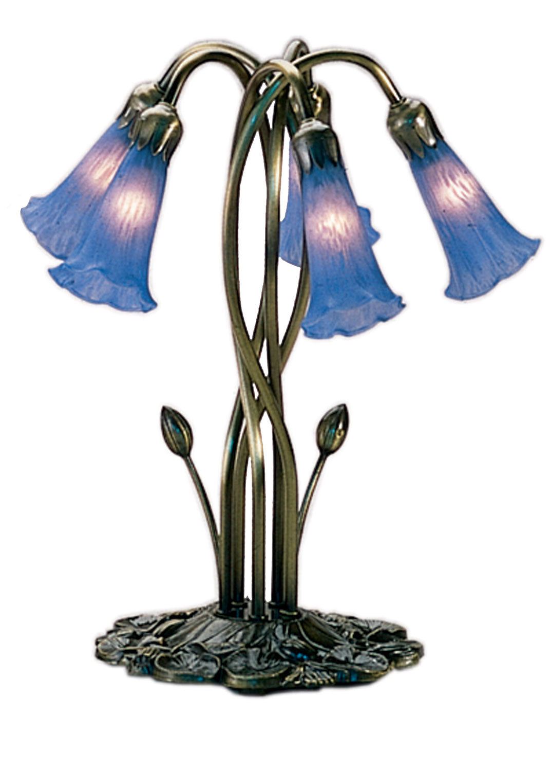 Meyda Tiffany - 14995 - Five Light Accent Lamp - Blue Pond Lily - Mahogany Bronze