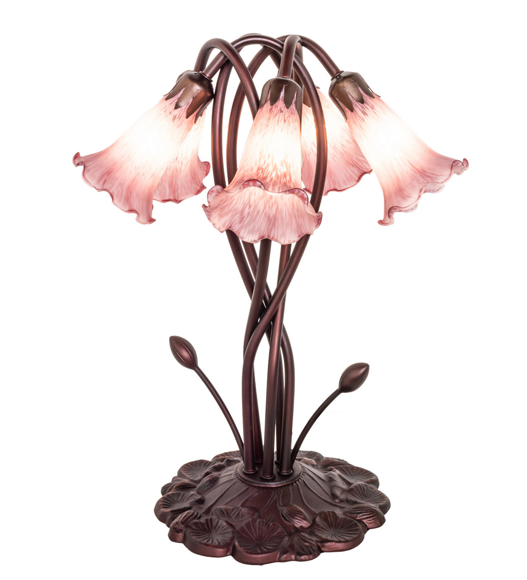 Meyda Tiffany - 15127 - Five Light Accent Lamp - Lavender Pond Lily - Mahogany Bronze