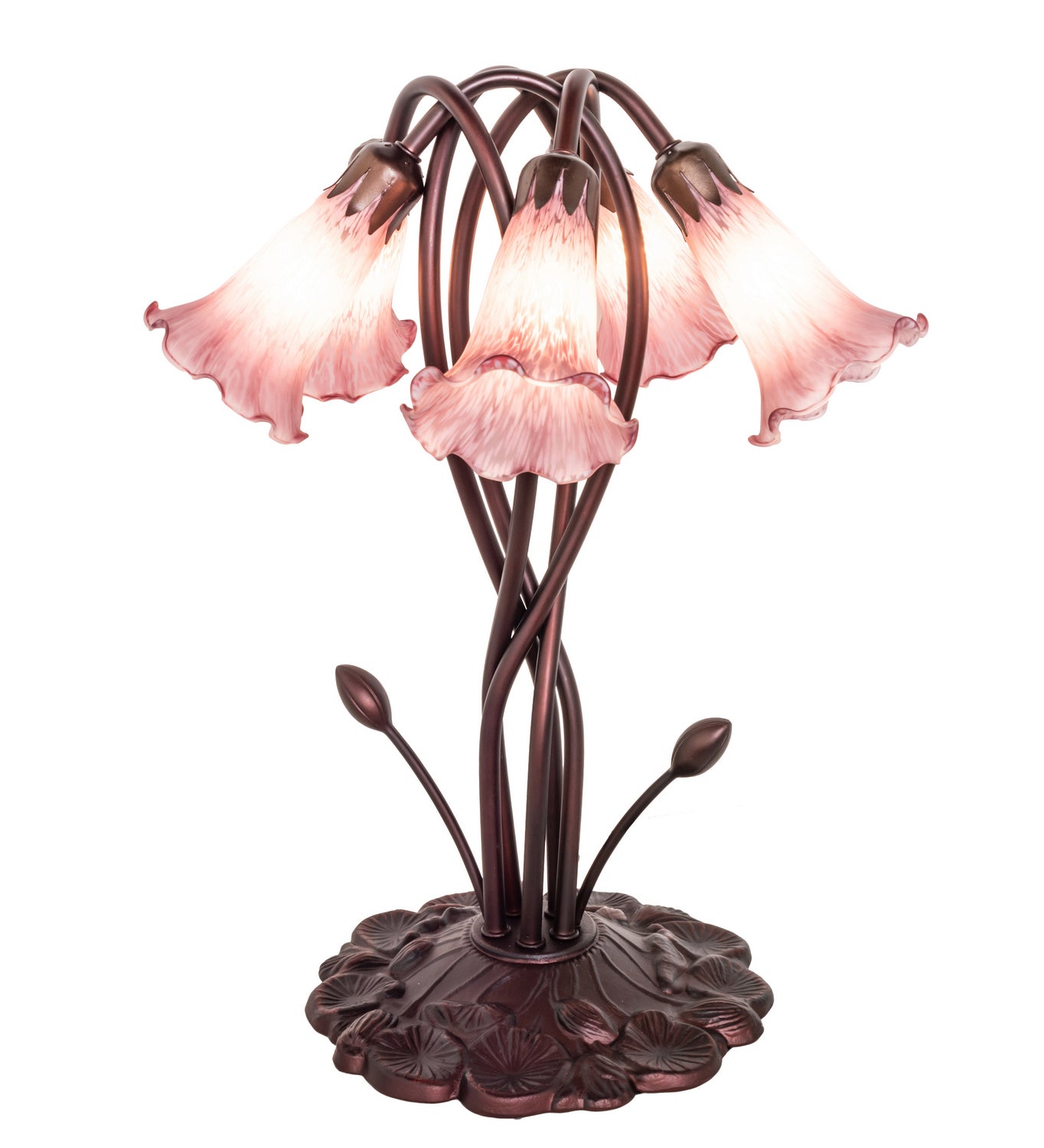 Meyda Tiffany - 15127 - Five Light Accent Lamp - Lavender Pond Lily - Mahogany Bronze