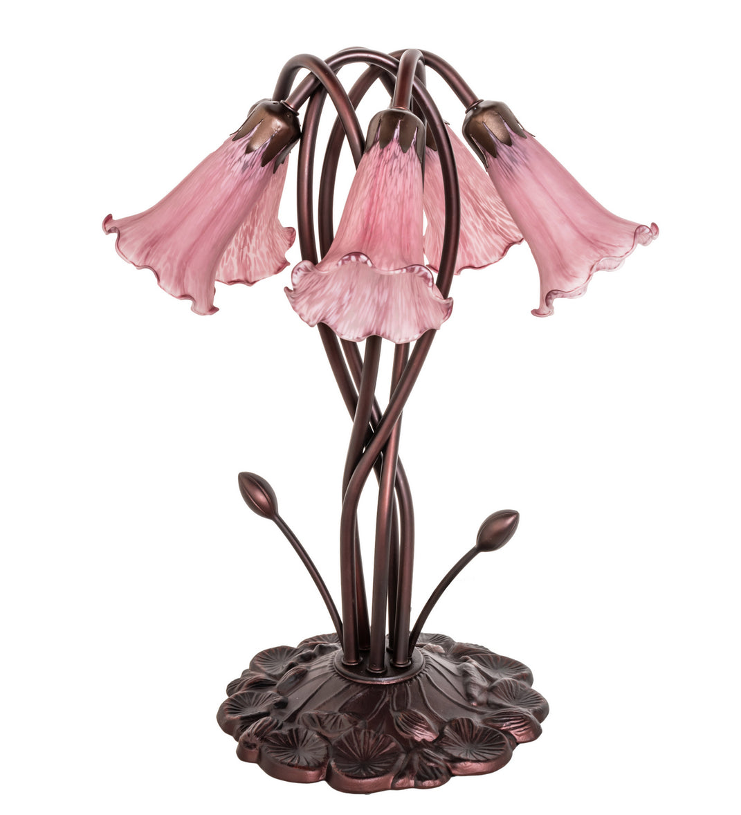 Meyda Tiffany - 15127 - Five Light Accent Lamp - Lavender Pond Lily - Mahogany Bronze