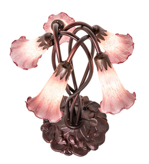 Meyda Tiffany - 15127 - Five Light Accent Lamp - Lavender Pond Lily - Mahogany Bronze