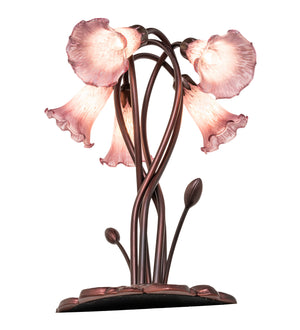 Meyda Tiffany - 15127 - Five Light Accent Lamp - Lavender Pond Lily - Mahogany Bronze