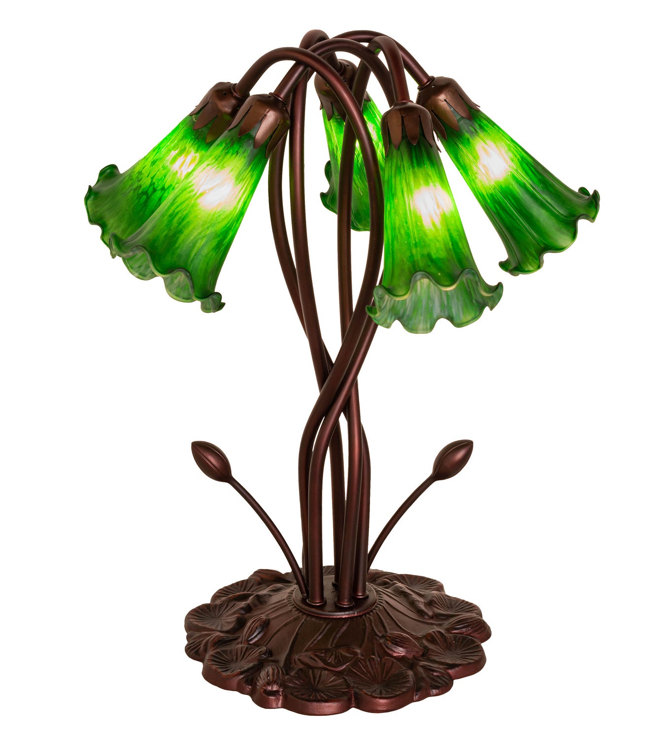 Meyda Tiffany - 15386 - Five Light Accent Lamp - Green - Mahogany Bronze