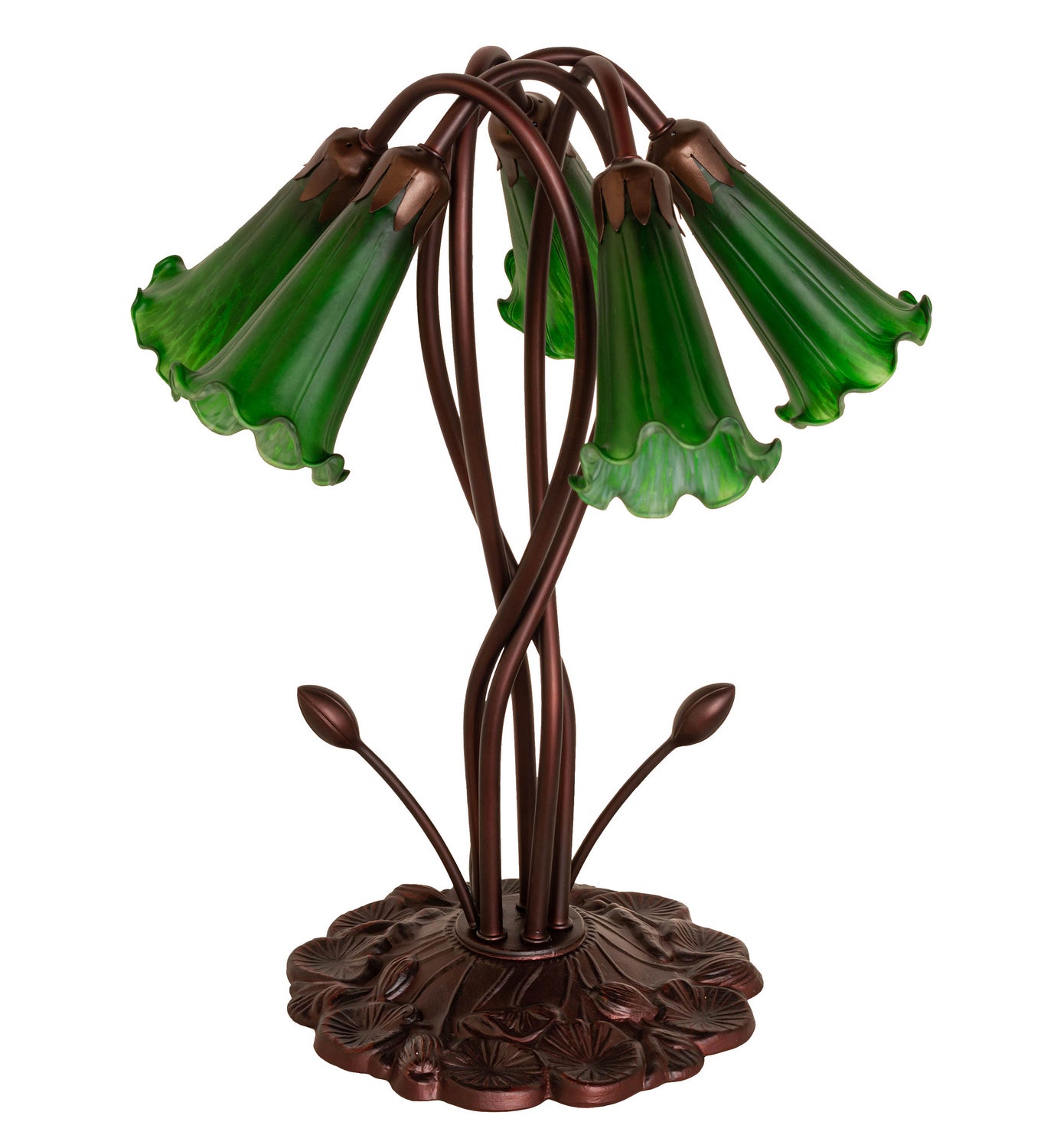 Meyda Tiffany - 15386 - Five Light Accent Lamp - Green - Mahogany Bronze