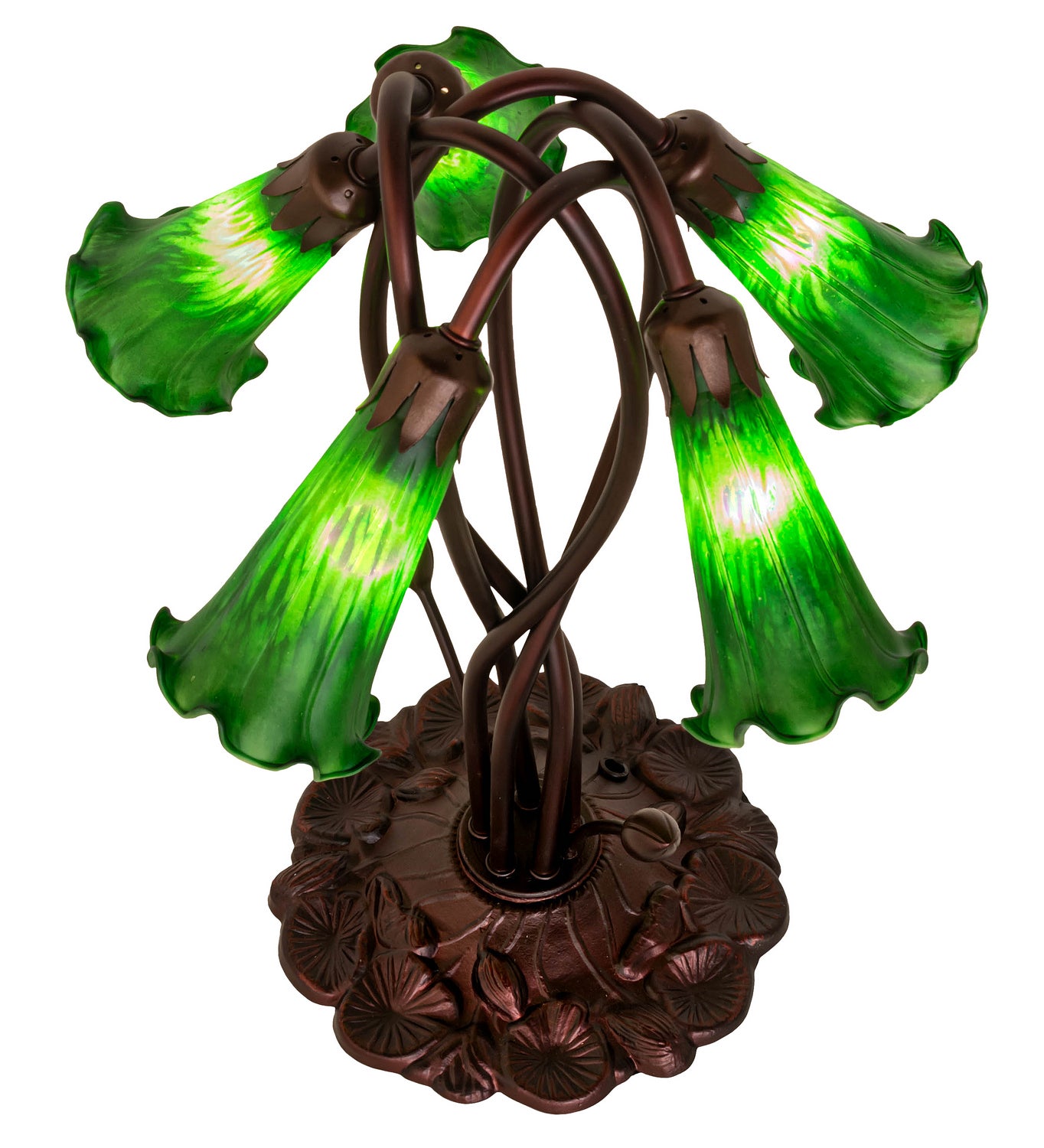 Meyda Tiffany - 15386 - Five Light Accent Lamp - Green - Mahogany Bronze