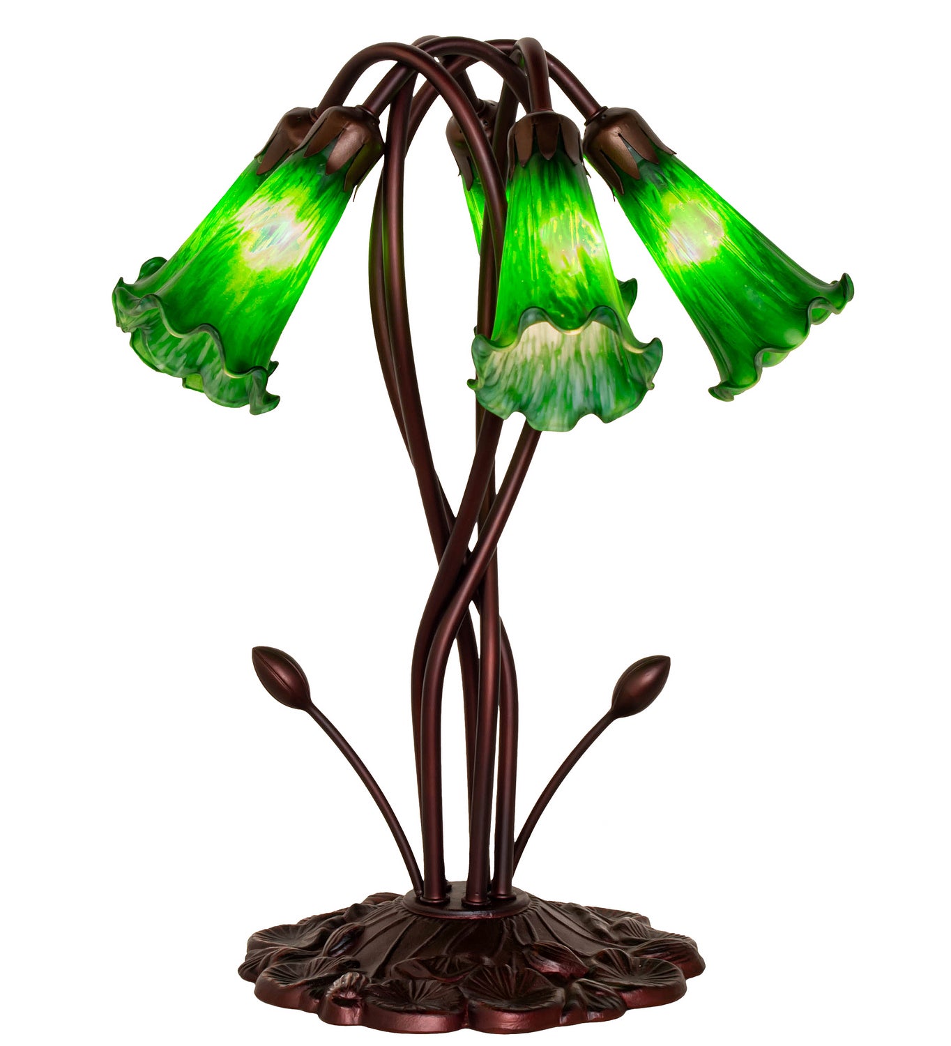 Meyda Tiffany - 15386 - Five Light Accent Lamp - Green - Mahogany Bronze