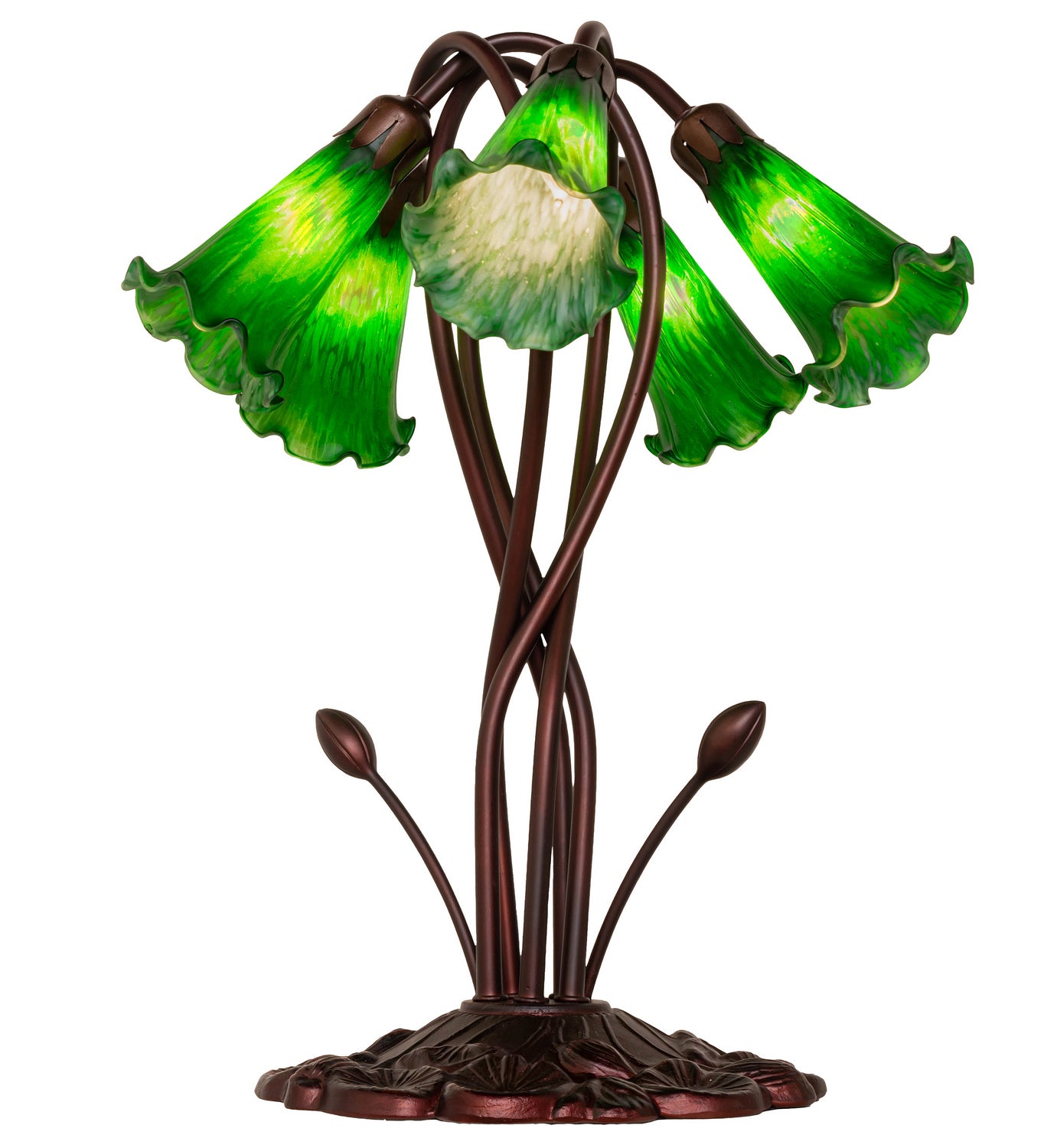 Meyda Tiffany - 15386 - Five Light Accent Lamp - Green - Mahogany Bronze