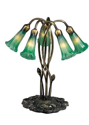 Meyda Tiffany - 15386 - Five Light Accent Lamp - Green - Mahogany Bronze