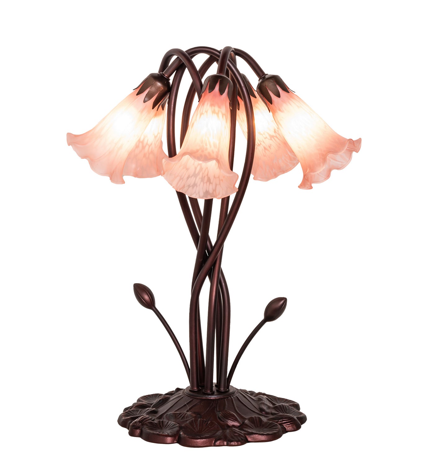 Meyda Tiffany - 15925 - Five Light Accent Lamp - Pink - Mahogany Bronze