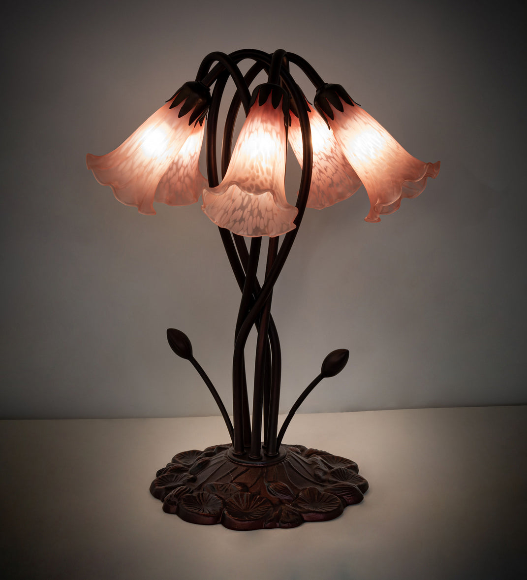 Meyda Tiffany - 15925 - Five Light Accent Lamp - Pink - Mahogany Bronze