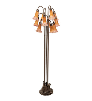 Meyda Tiffany - 15946 - 12 Light Floor Lamp - Amber/Purple - Craftsman Brown