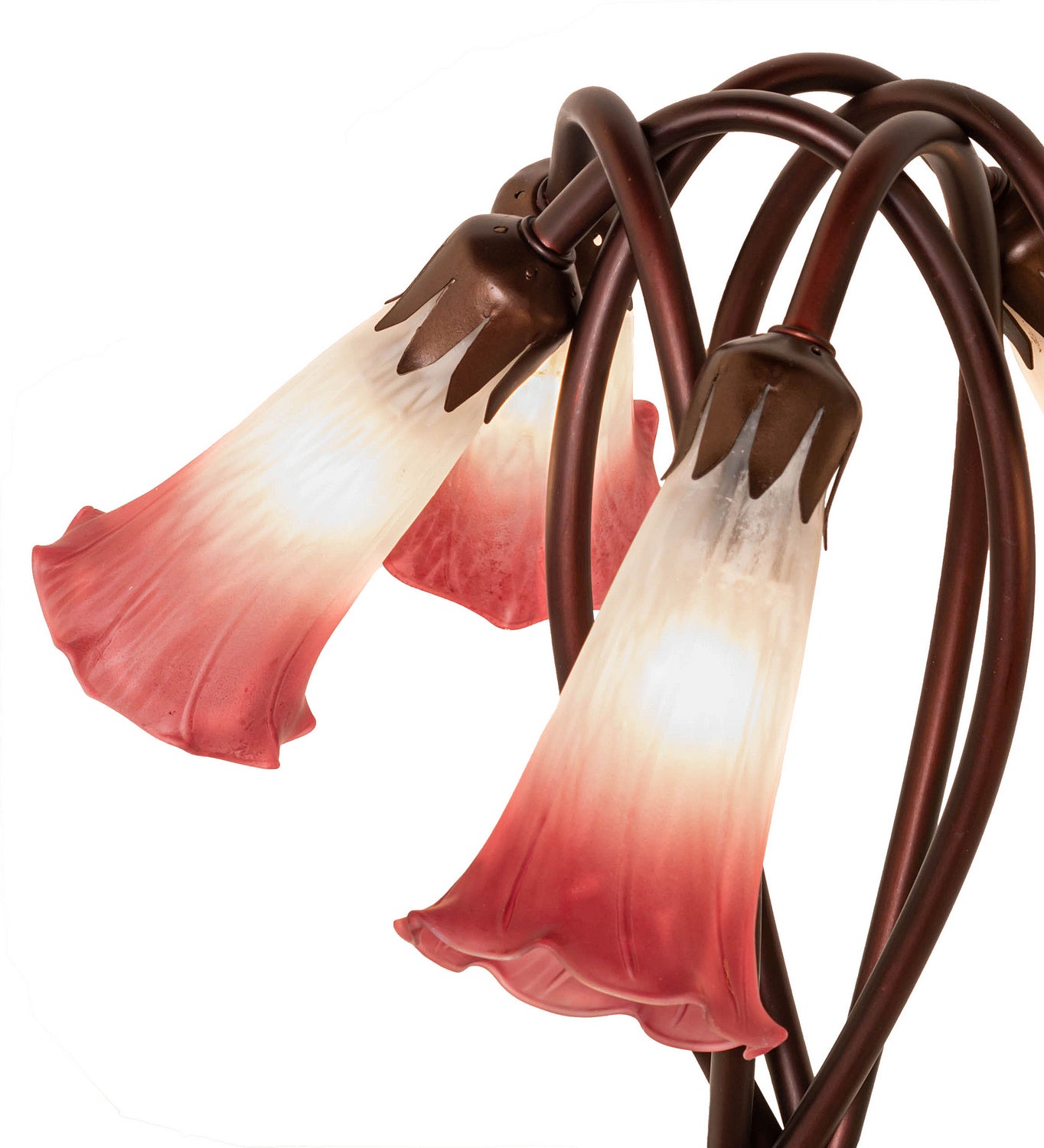 Meyda Tiffany - 16012 - Five Light Accent Lamp - Pink/White - Mahongany Bronze