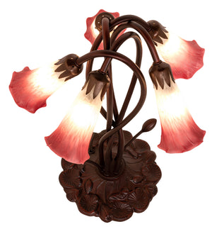 Meyda Tiffany - 16012 - Five Light Accent Lamp - Pink/White - Mahongany Bronze