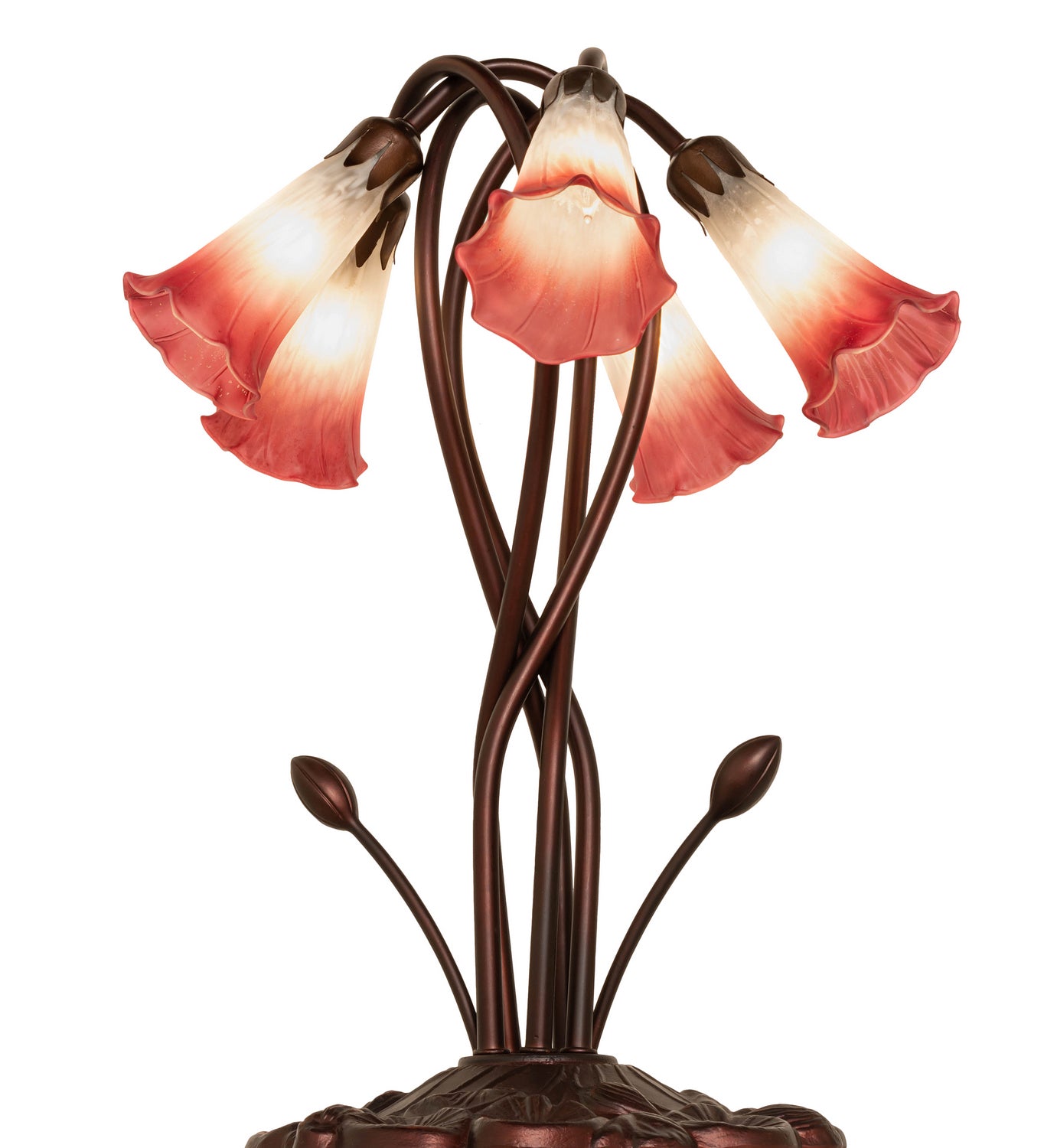 Meyda Tiffany - 16012 - Five Light Accent Lamp - Pink/White - Mahongany Bronze