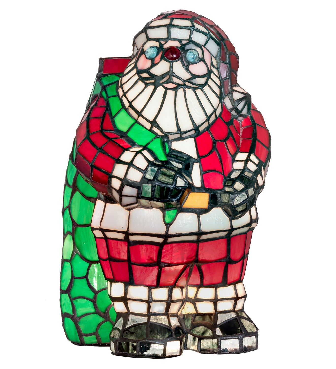 Meyda Tiffany - 16613 - One Light Accent Lamp - Santa Claus - Flame Ca Green