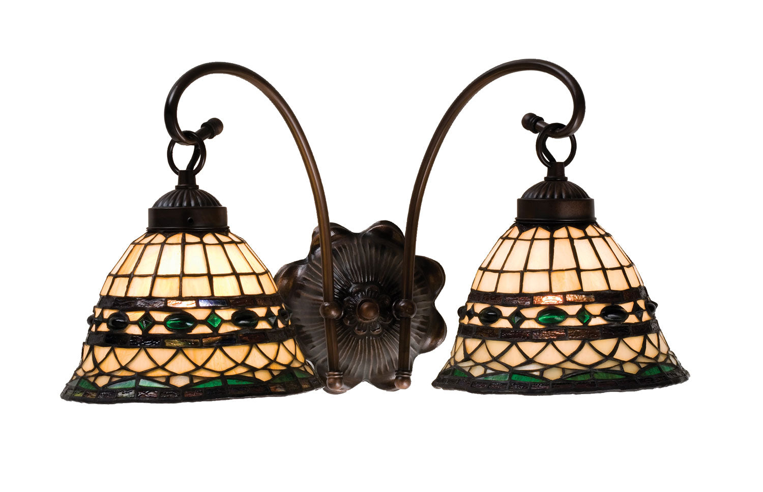 Meyda Tiffany - 18530 - Two Light Wall Sconce - Tiffany Roman - Galvinized