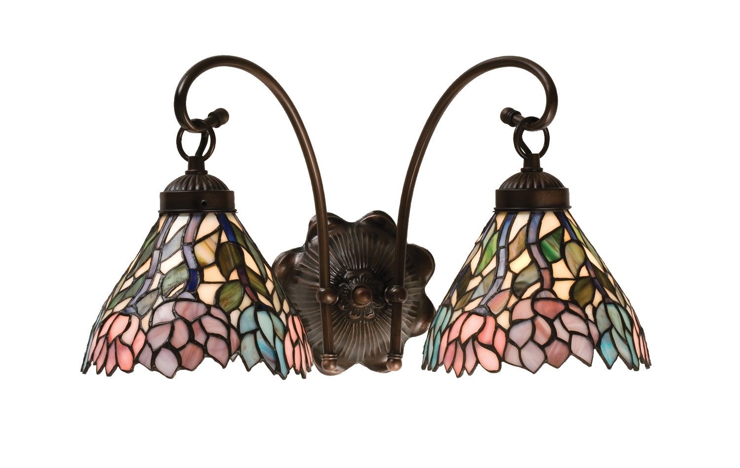 Meyda Tiffany - 18722 - Two Light Wall Sconce - Wisteria - Antique