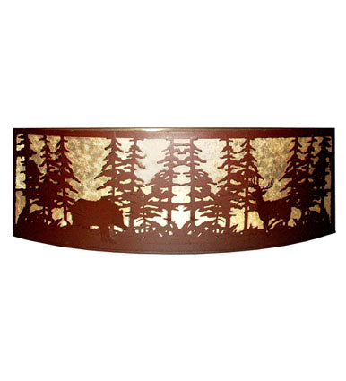 Meyda Tiffany - 19027 - Four Light Wall Sconce - Wildlife At Dusk - Rust