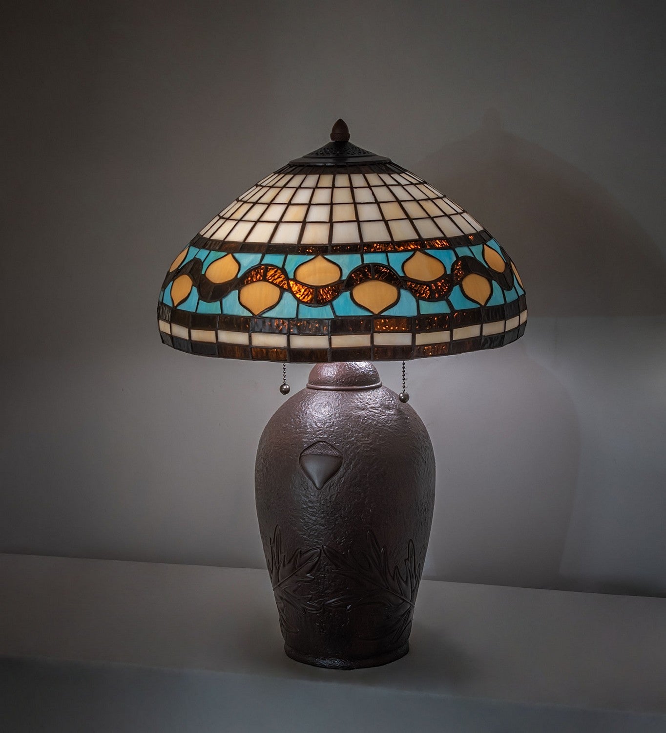 Meyda Tiffany - 19169 - Two Light Table Lamp - Tiffany Acorn - Mahogany Bronze