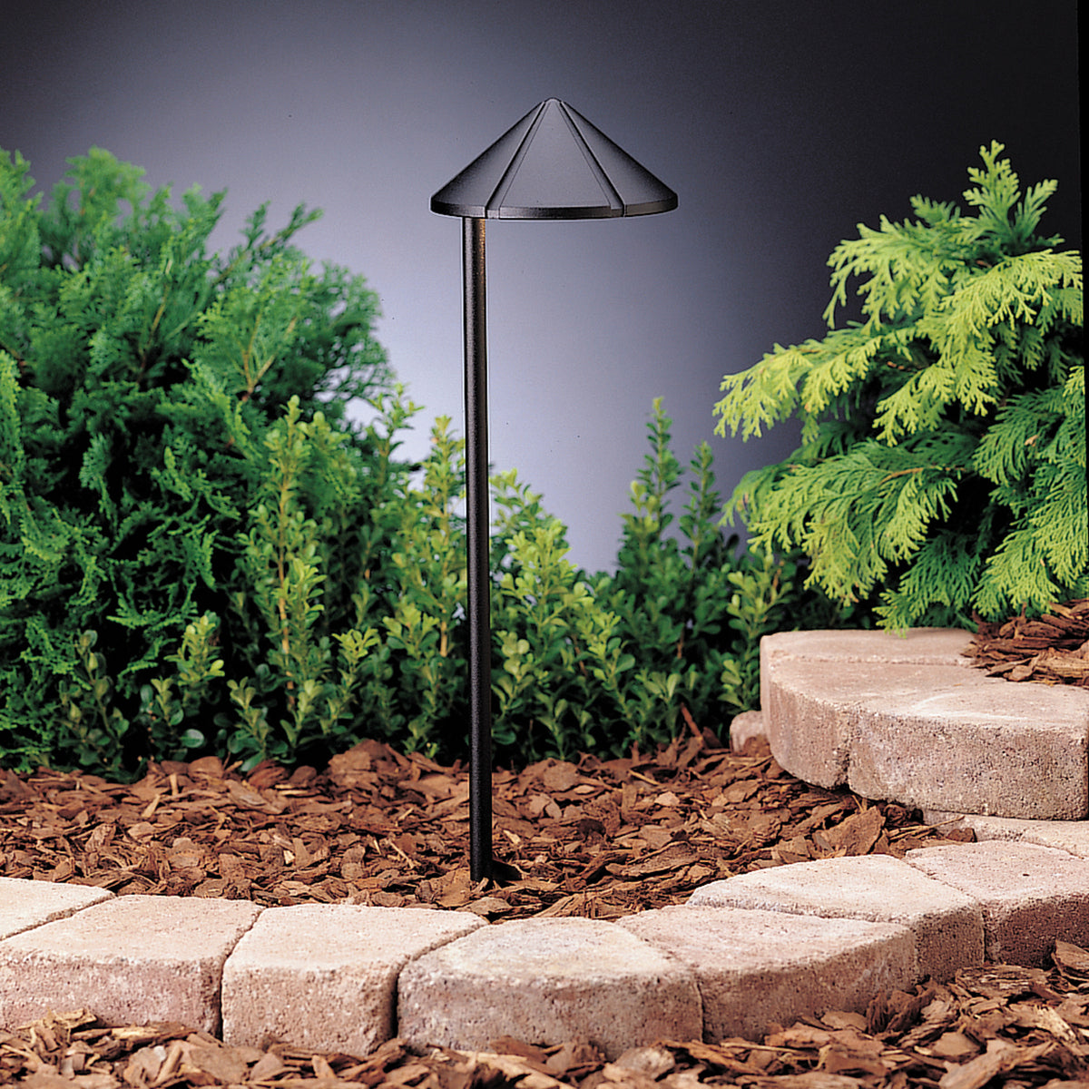 Kichler - 15315BKT - One Light Path & Spread - Six Groove - Textured Black