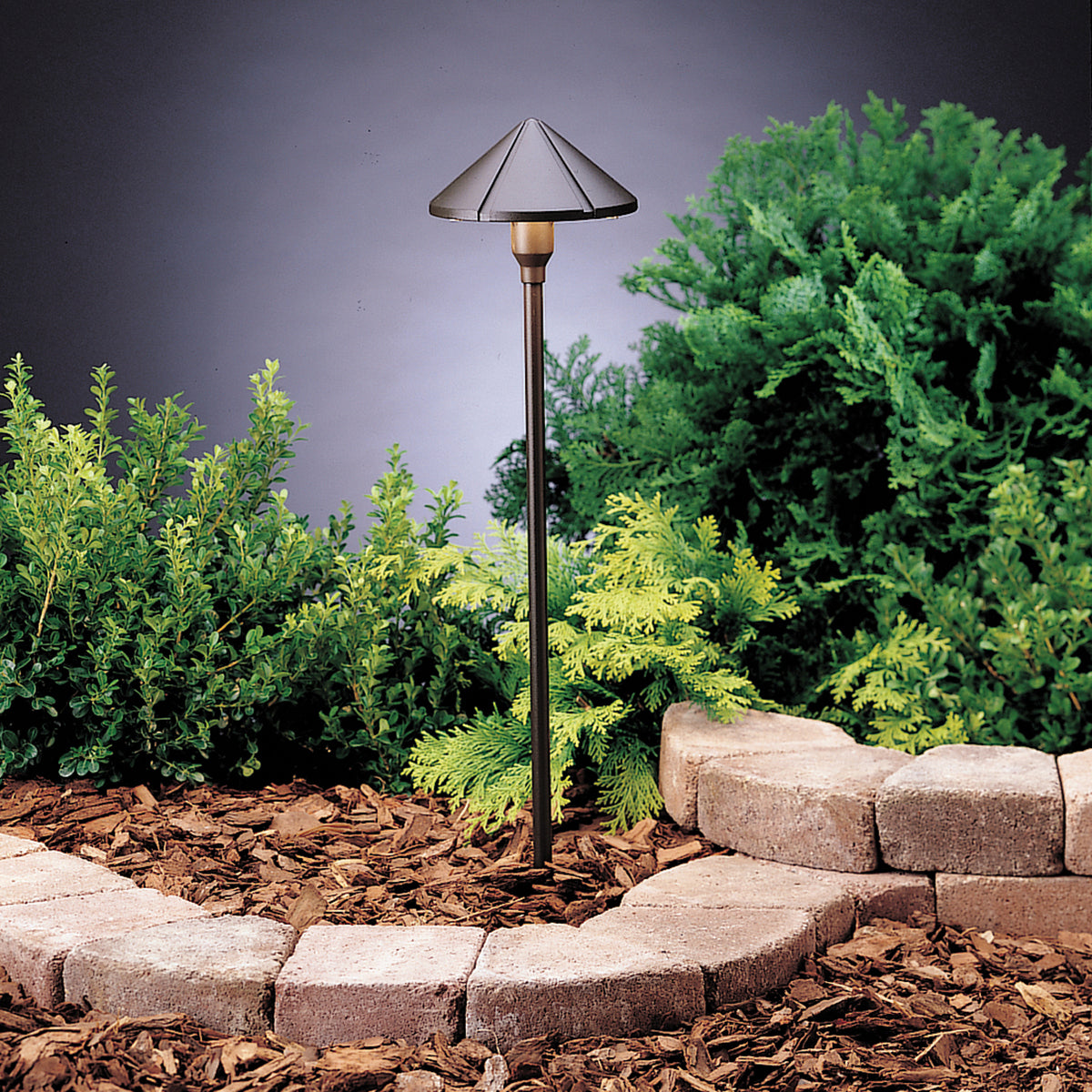 Kichler - 15326AZT - One Light Path & Spread - Six Groove - Textured Architectural Bronze