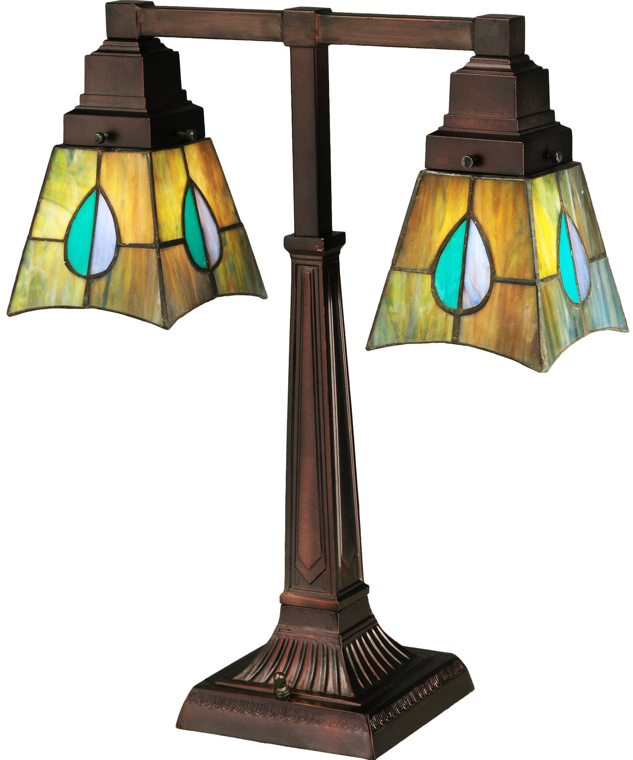 Meyda Tiffany - 24284 - Two Light Desk Lamp - Mackintosh Leaf - Antique Copper