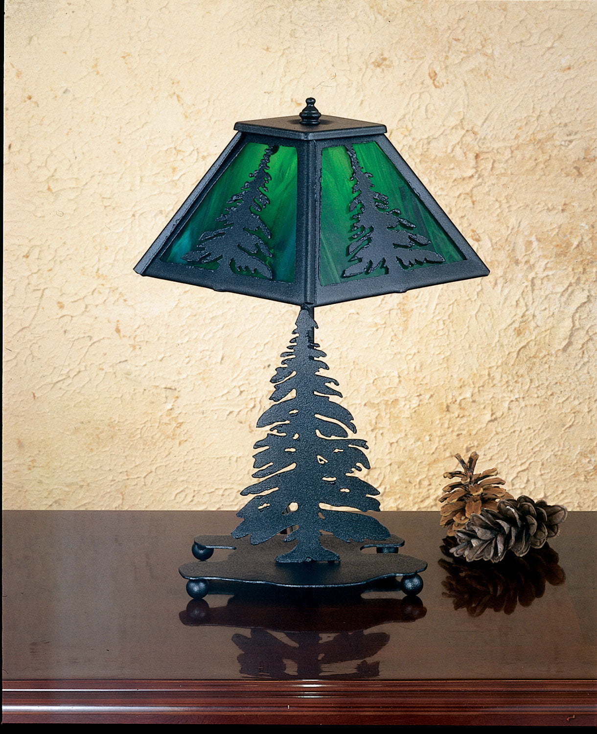 Meyda Tiffany - 27107 - One Light Accent Lamp - Tall Pines - Verdigris