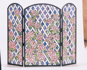 Meyda Tiffany - 35745 - Fireplace Screen - Rose Trellis - Craftsman Brown