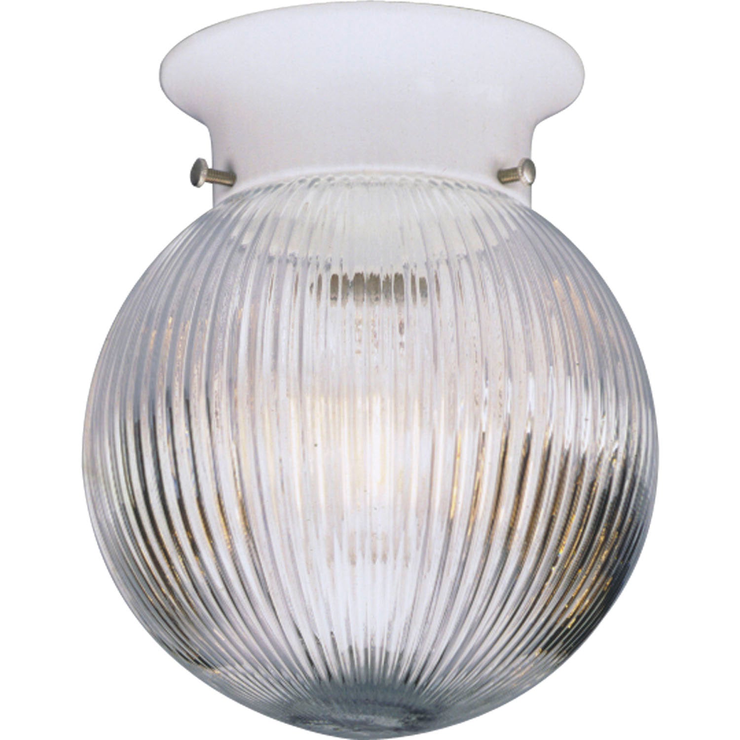 Progress Lighting - P3599-30 - One Light Flush Mount - Globe - Clear Ribbed - White