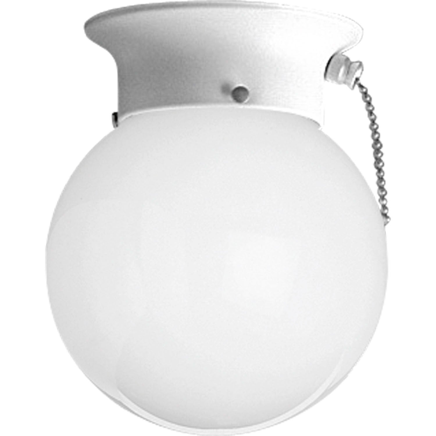 Progress Lighting - P3605-30SW - One Light Flush Mount - Globe - Opal (Pullchain) - White