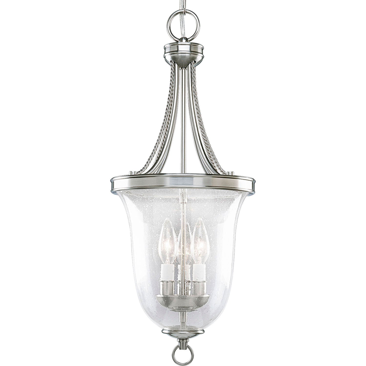 Progress Lighting - P3753-09 - Three Light Foyer Pendant - Seeded Glass - Brushed Nickel