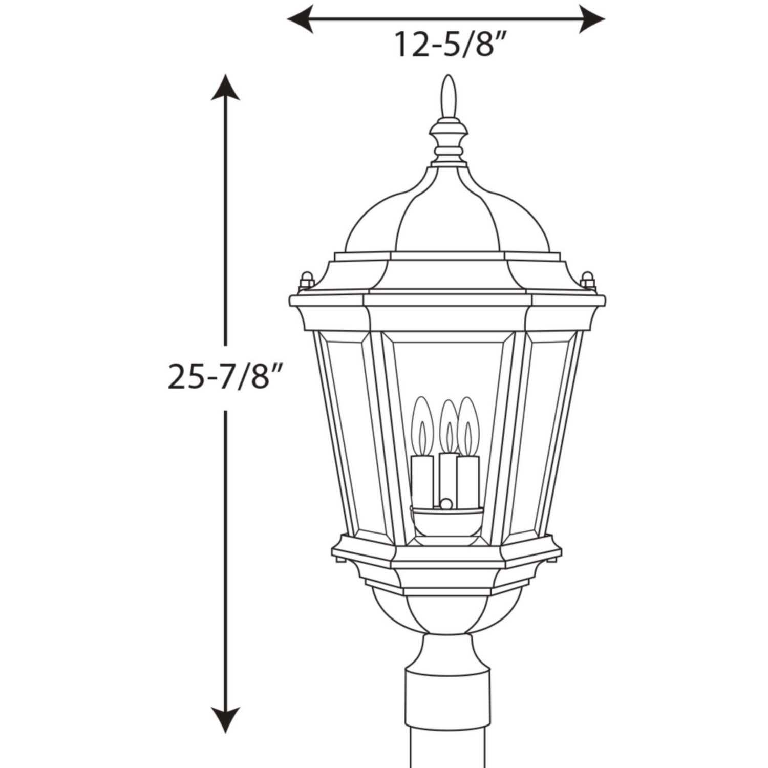 Progress Lighting - P5483-31 - Three Light Post Lantern - Welbourne - Textured Black